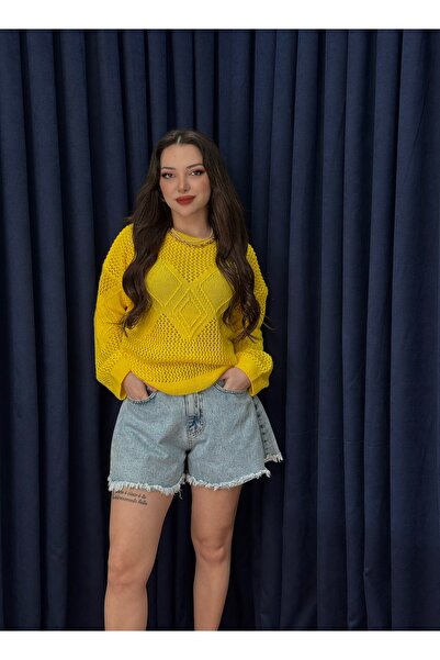 Neva Wear Καλοκαιρινό πλεκτό πουλόβερ με διάτρητο σχέδιο φλοράλ μπακλαβά