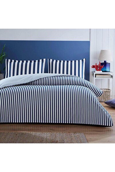 Özdilek Σετ Παπλωματοθήκης Ranforce Διπλό Εφαρμοστό Σεντόνι Cabana Line Μπλε