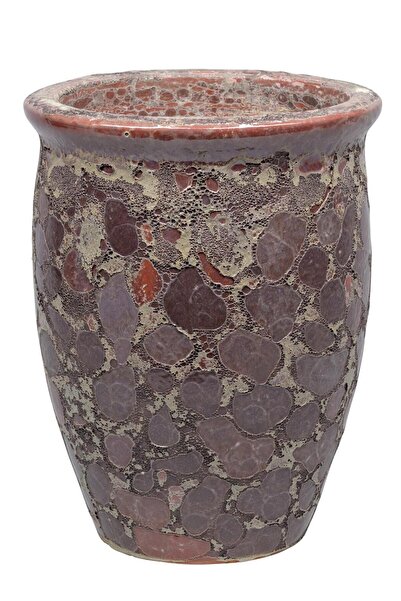 SAMART PEYZAJ Vikan Doğal Dokulu Seramik Saksı Ø46cm/H57cm - BÜYÜK BOY,DELİKL...