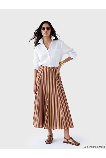 LC Waikiki LCW Vision Regular Fit Çizgili A Kesim Etek