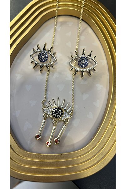 gozdeasutayaccessory Eye Earring Necklace Set