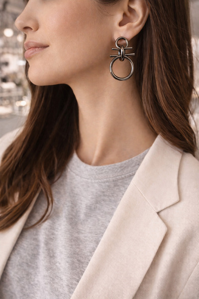 POYASE Antiresit Color Geometric Hoop Earrings Modern Design Tarnish Resistan...