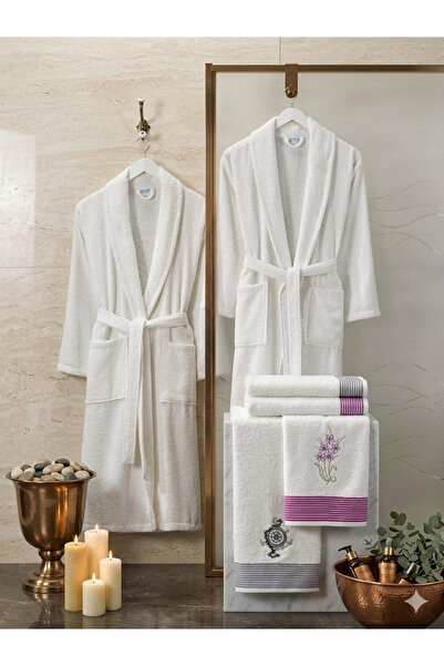 BEYAZLALE Set de halate de baie pentru familie, 100% bumbac, 2 piese - Set de...