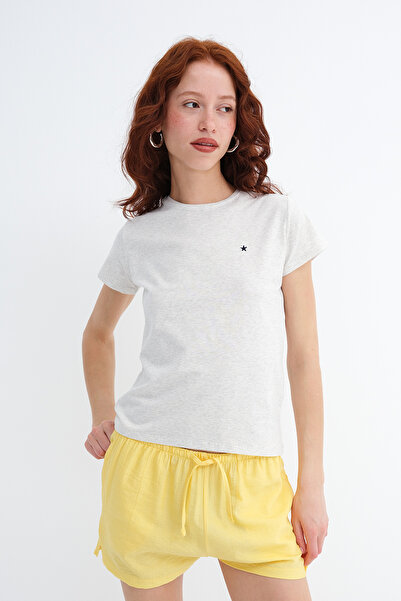 Addax Μπλουζάκι με κοντό μανίκι και λαιμόκοψη ποδηλάτου P1910