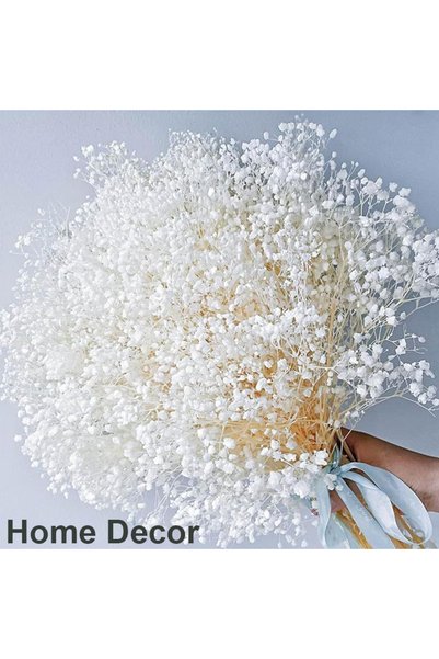 MirageBotanics 2000+ Bulk Bleached Dried Babys Breath Bouquet, Pure White for Wedding, Home, Office, Party Decor