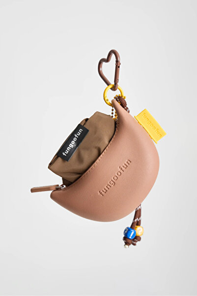 fungoofun Muz Figürlü Charm ve Katlanabilir Bez Kol Çantası F553 KAHVERENGİ