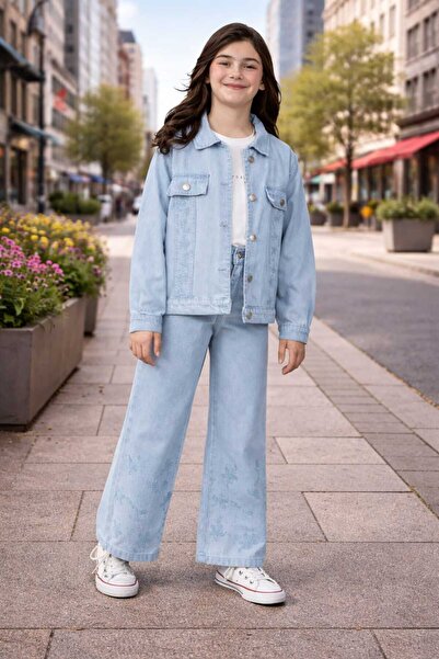 Beyge Giyim Girl's Denim 3-Piece Set
