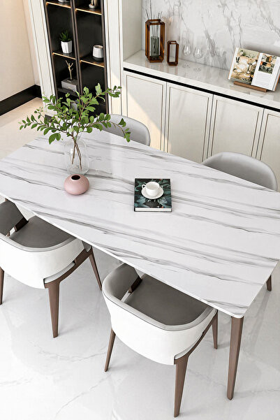 VELLESERAY'S HOME Mermer Desenli Yapışkanlı Kaplama Folyosu – Su Geçirmez & K...