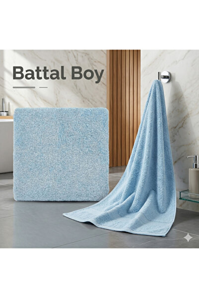 BEYAZLALE طقم مناشف حمام مقاس كبير مكون من قطعتين - 100% قطن 90x170 سم + 50x9...