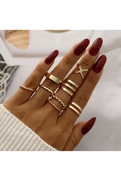 Ervalina 11'li Pinterest Kadın Yüzük Seti