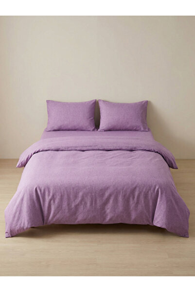 Sofline Cotton Double Duvet Cover Set, Solid Color Duvet Cover Set (Fitted Sh...