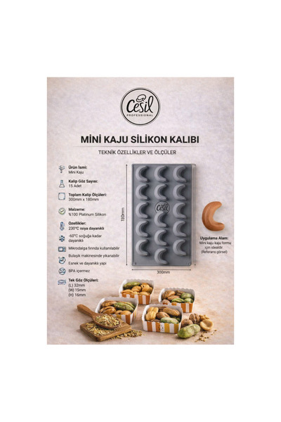 Cesil Premium Mini Cashew Silicone Mold