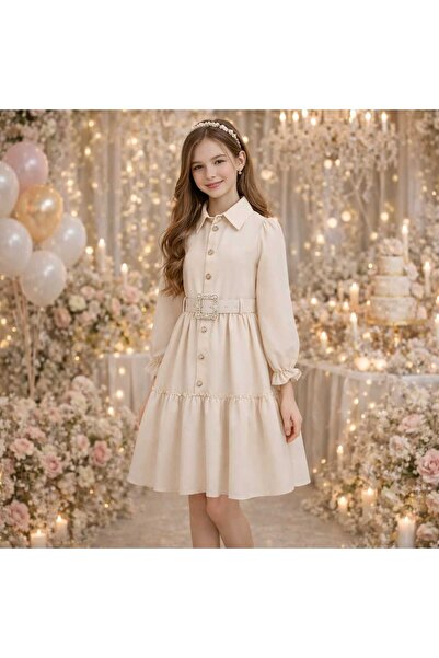 Beyge Giyim Wide Ruffle Dress