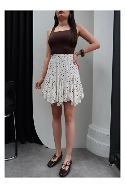 ESRAHELVACI Πουά Μίνι Φούστα με βολάν