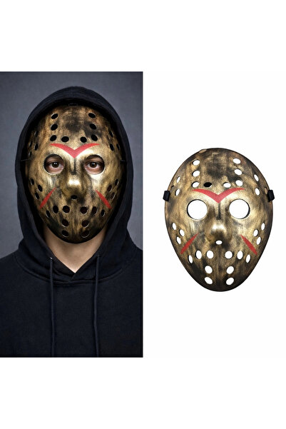 Generic Brand Copper Color Red Stripes Full Face Hockey Jason Mask Hannibal Mask