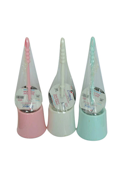 colezium طقم فرشاة المرحاض الحريرية المغطاة بالبلاستيك، ألوان مختلطة ZP-121