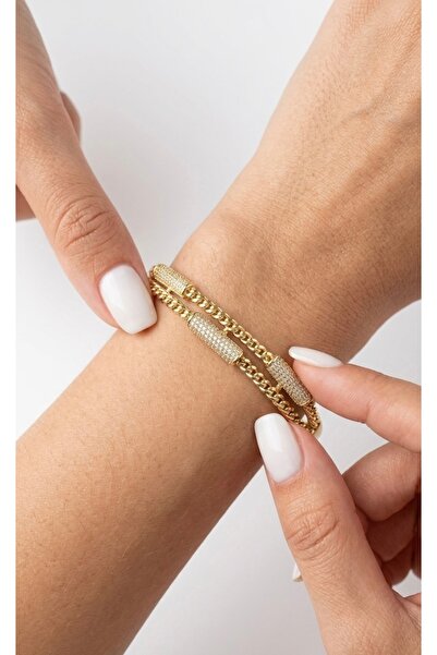 Glowisters Jewelry İkili Sarmal Taşlı Kelepçe