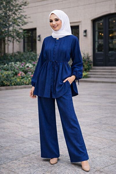 MissPul Σετ χιτζάμπ με πλισέ μπροστινό μέρος και κουμπιά