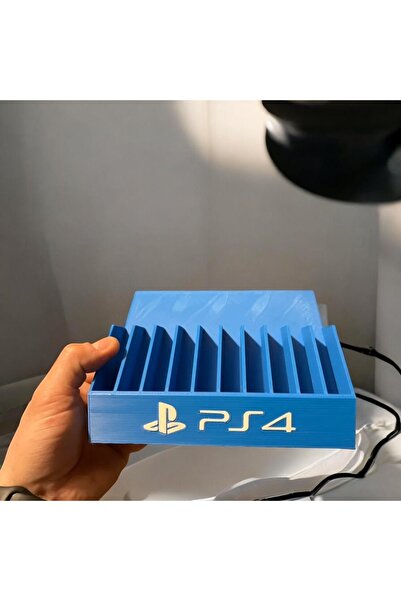 PS4 10’lu CD Oyun Tutucu – Mavi Renk Stand | Oyun Diski Düzenleyici Playstation PS4 Organizer
