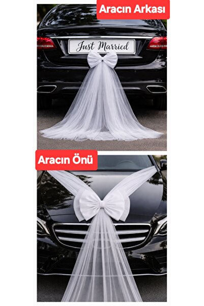 Mutlu Başlangıçlar GELİN ARABA SÜSLEME ÖN FİYONK, PLAKA YAZISI, ARKA FİYONK B...