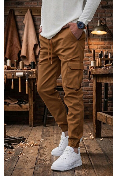 SERAZAT Ανδρικό παντελόνι Jogger από βαμβάκι υψηλής ποιότητας με ελαστική μέσ...