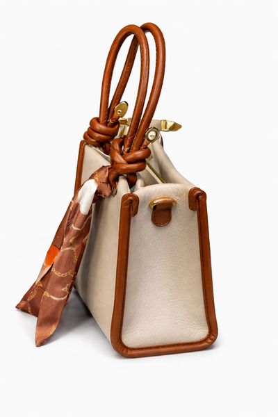 Canan Es Accessories Kadın askılı fularlı mini el ve omuz çantası