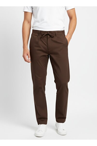Only & Sons ONSLEE TAPERED 0007 COT LIN STRING PANT Ανδρικό Καφέ Παντελόνι - ...