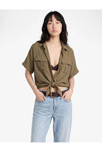 Koton Γυναικείο πουκάμισο Aerobin Fabric Khaki 6SAL60005IW