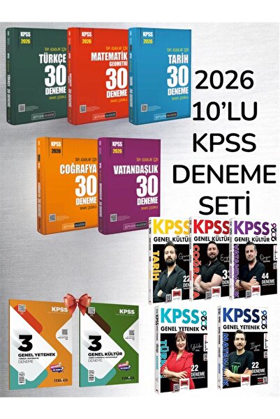 Pegem Akademi Yayıncılık 2026 KPSS Lisans-Ön lisans Tüm Adaylar İçin 10'Lu De...