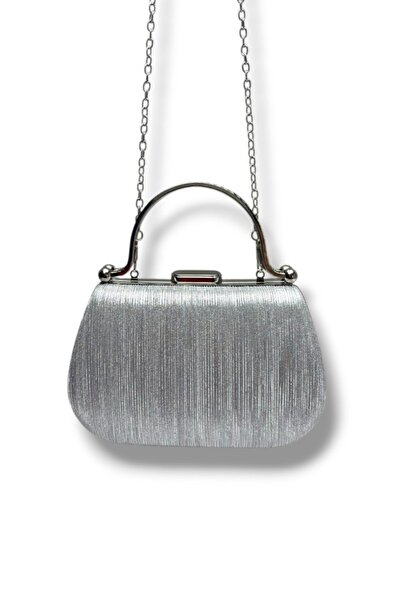 VAROL ÇANTA Γυναικεία τσάντα βραδινού φορέματος Varol 746-26 LazerSilvery Sto...