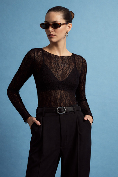 Dilvin 32764 Boat Neck Blouse