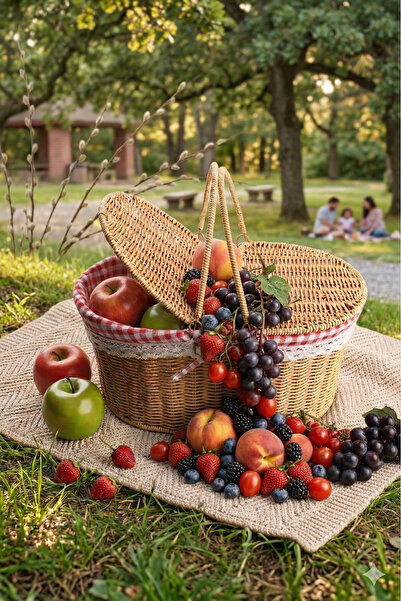 baladı home ev tekstil home collection BEJ Rattan Hasır - Oval Piknik Sepeti ...