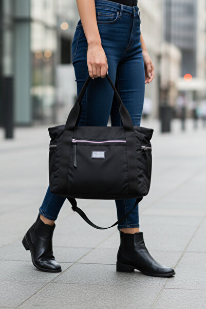 lumberjack PF-1238 Μαύρη γυναικεία τσάντα ώμου