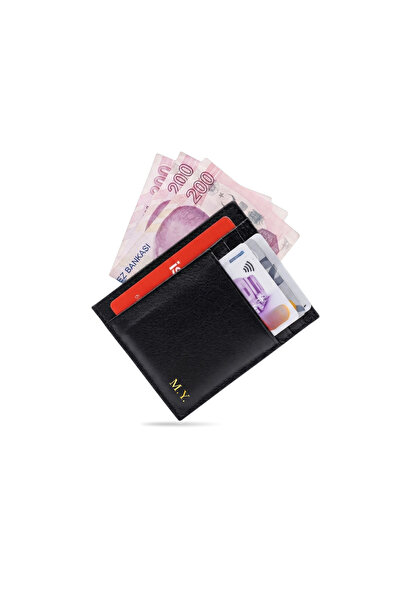 VANİLLA COLLECTİON Hakiki Deri Kartlık Cüzdan Portföy İsim Baskılı İnce & Min...