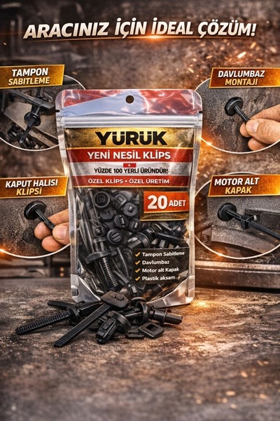 Yürük Çok Amaçlı Sabitleme Klipsi 20 Adet – 90 mm Uzun Model Çadır Branda Ten...