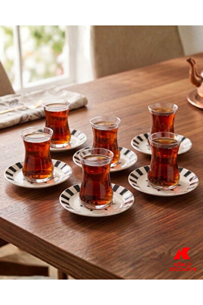 Köklü Züccaciye 6 Kişilik 12 Parça Çay Seti