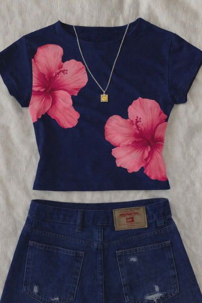 ZAVIXO Γυναικείο 100% βαμβακερό Crop Top Slim Fit Καλοκαιρινό Κομψό T-Shirt