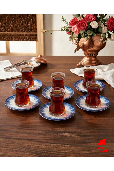 Köklü Züccaciye 6 Kişilik 12 Parça Çay Seti