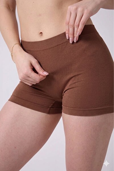 MİSTİRİK Moncorno Model Popo Μη Σημειώσιμος Κορσές Μπόξερ χωρίς ραφές Καφέ Χρώμα