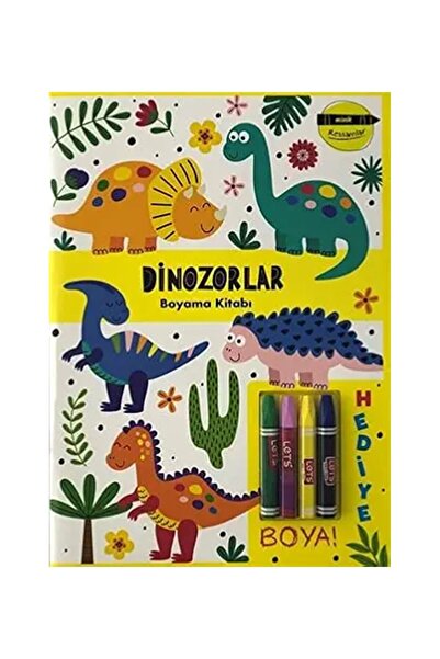 Doğan Çocuk Little Painters Dinosaurs Coloring Book+4 Pastel Crayons