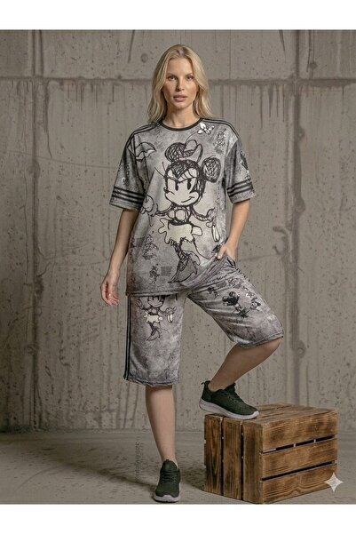 DENİKK Μοντέρνο Σετ Αθλητικής Φόρμας με Ψηφιακή Εκτύπωση Πέτρας και Κέντημα μ...