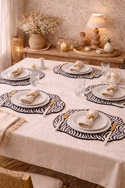 Anadolu Saray Σετ 6 τεμαχίων από πολυτελές δερμάτινο σερβίτσιο αμερικάνικου τ...