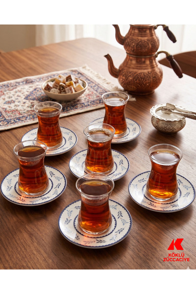 Köklü Züccaciye 6 Kişilik 12 Parça Çay Seti