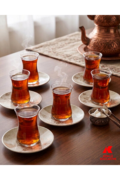 Köklü Züccaciye 6 Kişilik 12 Parça Çay Seti