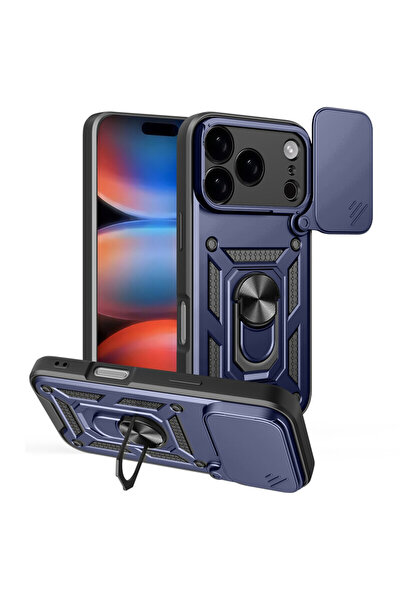 AUDIOX Θωρακισμένη Θήκη για iPhone 17 Pro Max, CamSlide, Βάση Δαχτυλίδι, ΜΠΛΕ