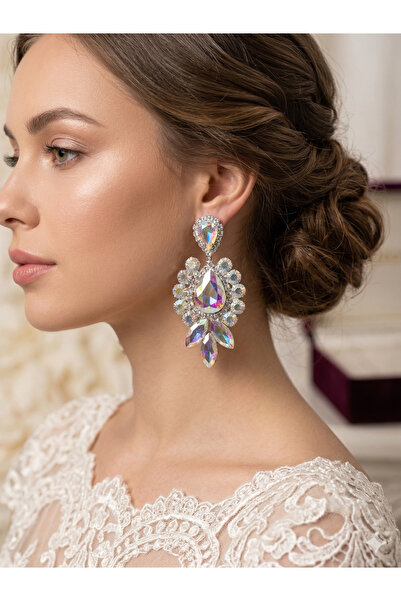 ESPEREST Crystal Stone Elegant Cut Dangle Earrings Bridal Wedding Jewelry