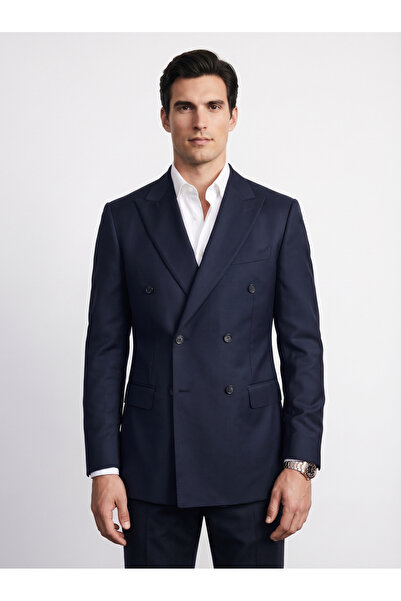 BASEL.CO Μπλέιζερ Στενής Γραμμής Κορυφαίας Ποιότητας με Διπλό Κουμπωτό Κούμπωμα