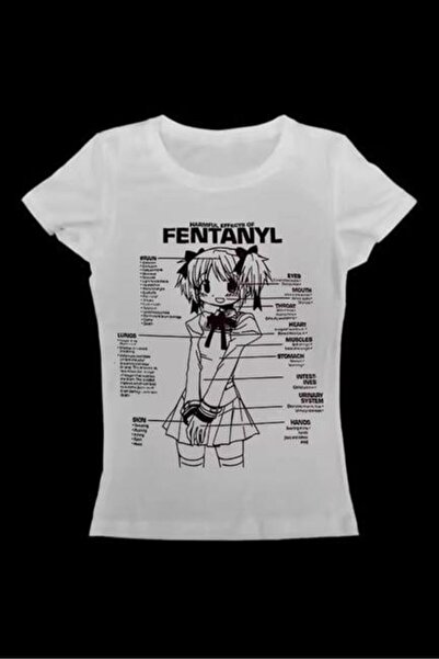 8line White Harmful Effect of Short Sleeve Crop Top