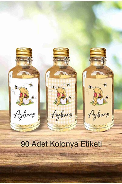 fırsatlar diyarı Winnie The Pooh Ayıcık Tema Kolonya Etiketi - Parlak Kuşe Ke...