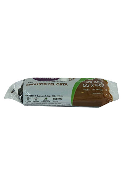 Generic Brand Medium size bag 55x60cm 150gr 25micron 30lt black roll 20 pieces